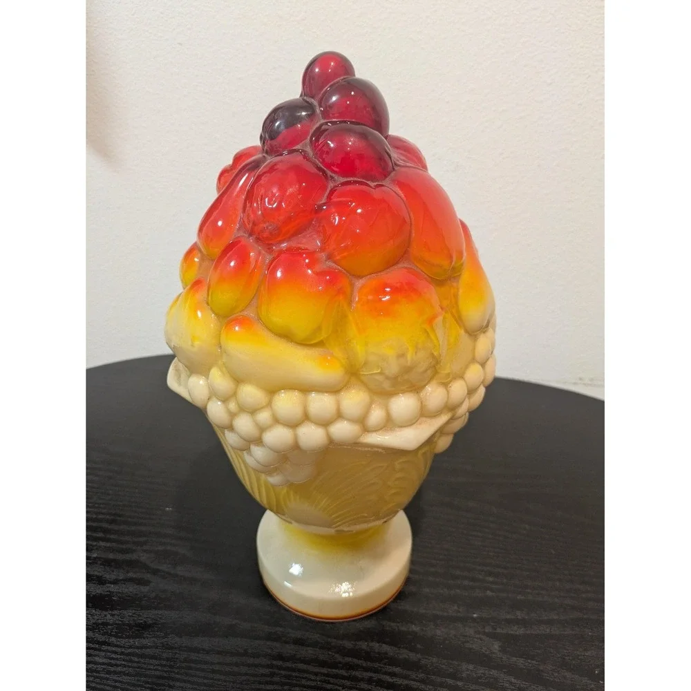 Vintage Murano Glass Fruit Basket Lamp Shade MCM Globe Ceiling Fixture Beautiful